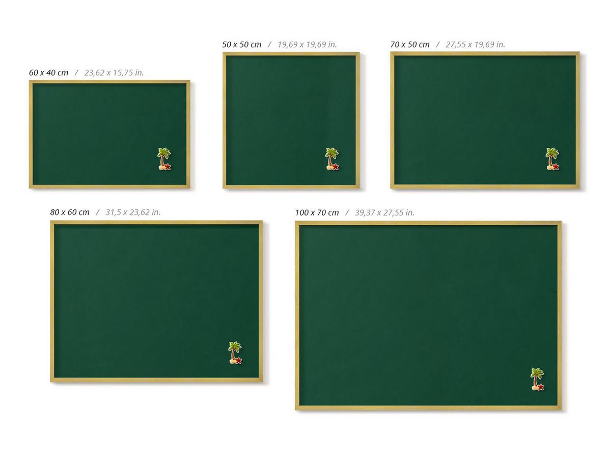 MAGNETTAFEL 80x60 cm Goldener Rahmen Dunkelgrün - Mintgrün, Metall (80/60/0.4cm) - TULUP