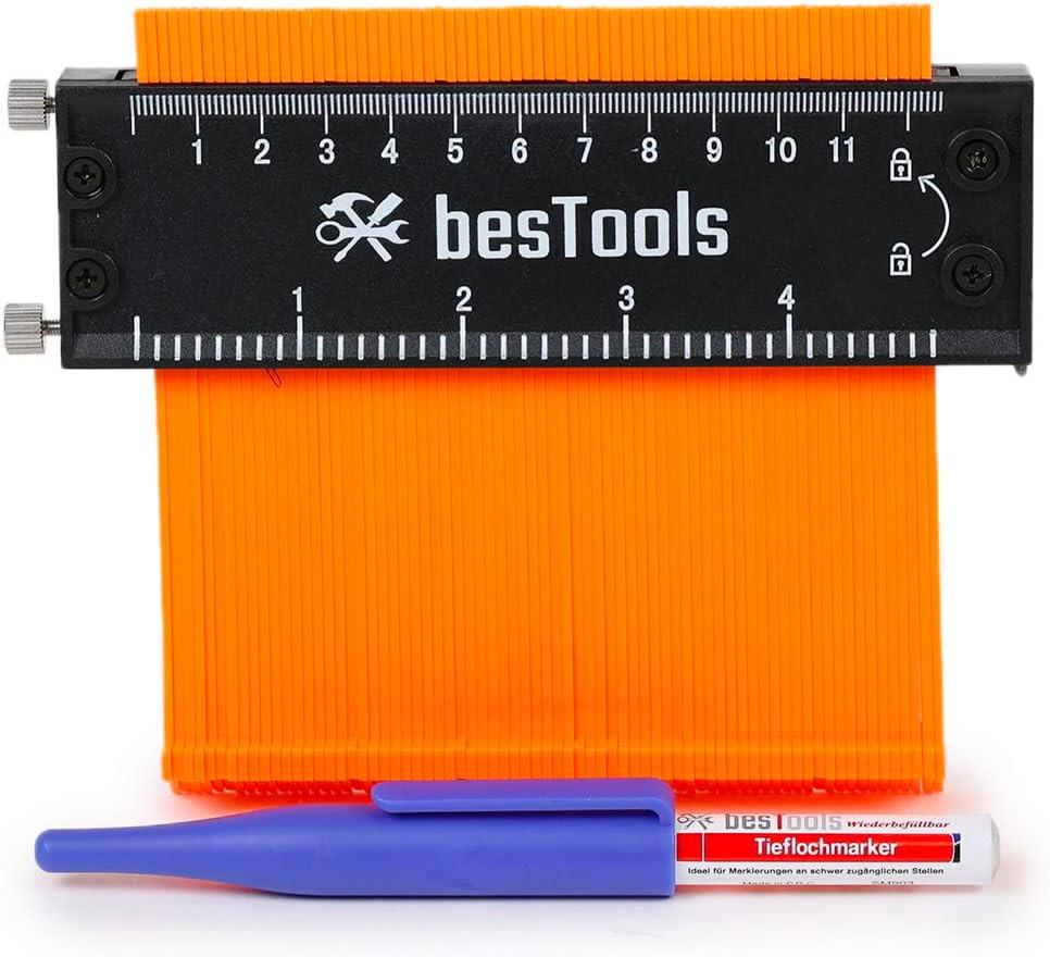 KONTURENLEHRE 12,5 cm - Orange, Kunststoff (16/14/2cm) - bestTools