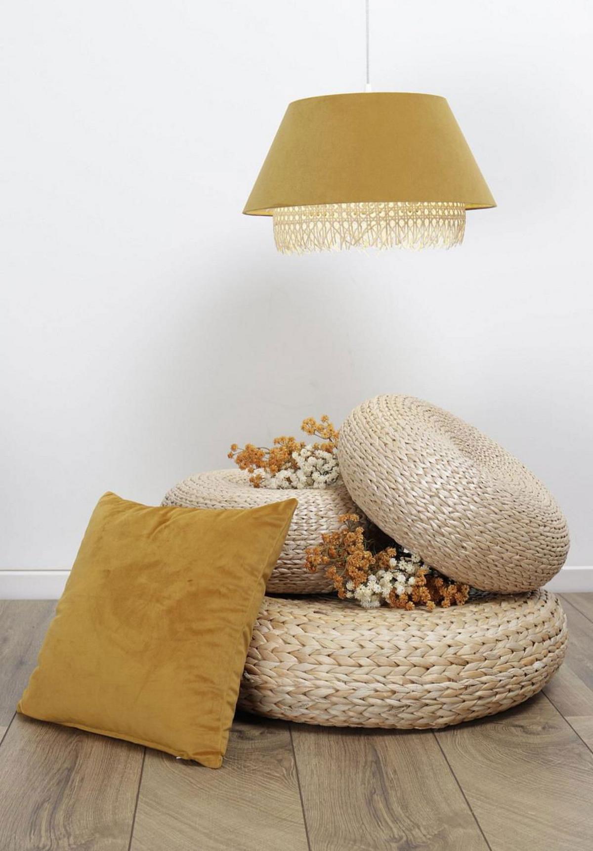 HÄNGELEUCHTE Gelb 40/25 cm - Gelb, Naturmaterialien (40/1.3/25cm) - ONZENO
