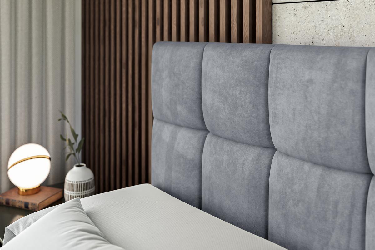 BOXSPRINGBETT RICAR KING - 180x200 - H3/H4 - Grau - Grau, Holzwerkstoff (180/200cm) - ALTDECOR
