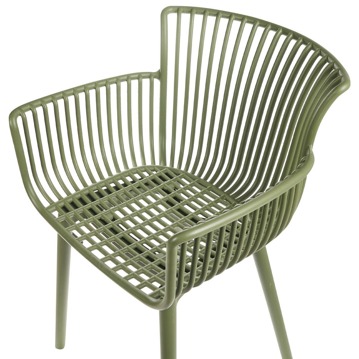 GARTENSTUHL 4er-Set Grün Pesaro - Grün, Kunststoff (58/84/45cm) - Beliani