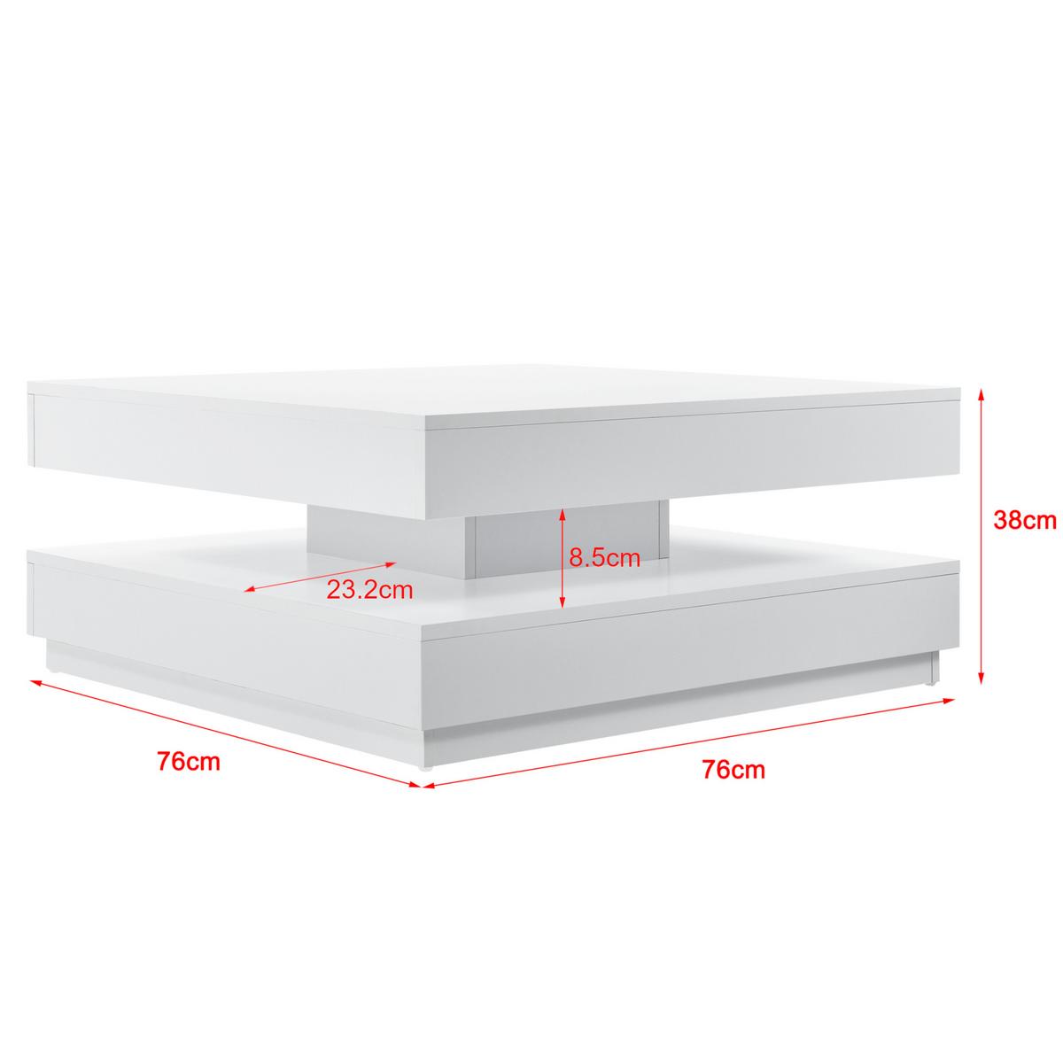 COUCHTISCH Florenz 76/76/38 cm - Weiß, Holzwerkstoff (76/76/38cm) - [en.casa]