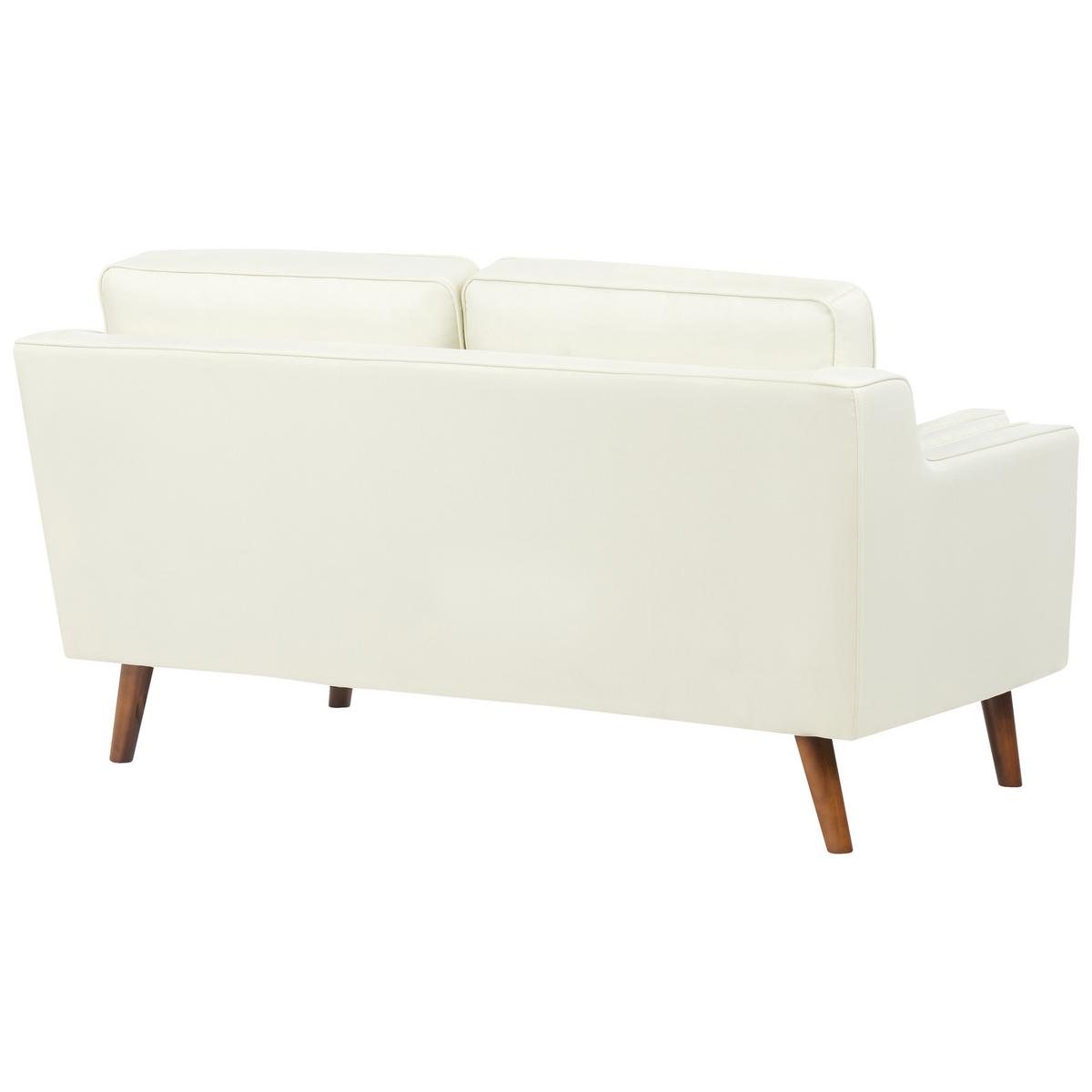 2-SITZER-SOFA cremeweiß Lokka - Hellbraun/Weiß, Textil (150/85/83cm) - Beliani