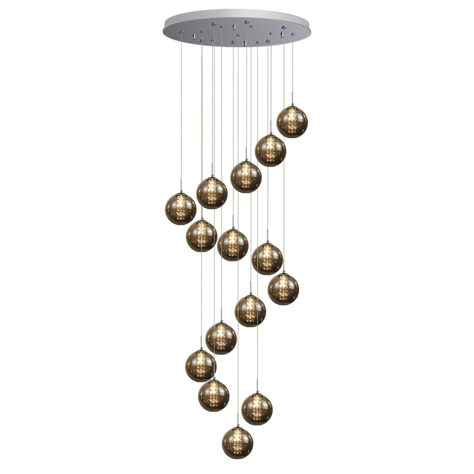 HÄNGELEUCHTE Morgenfalk 40/300/40 cm - Grau, Glas (40/40/300cm) - ZMH