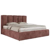 POLSTERBETT SAVINO CLASSIC 160/200 - Rosa Cord - Multipocket-Matratze - Rosa, Textil (160/200cm) - MKS
