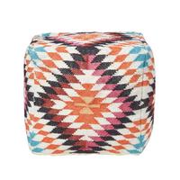 KELIM-POUF Manila mit Ethno-Muster, 43/43/43 cm - Multicolor, Textil (43/43/43cm) - Homescapes