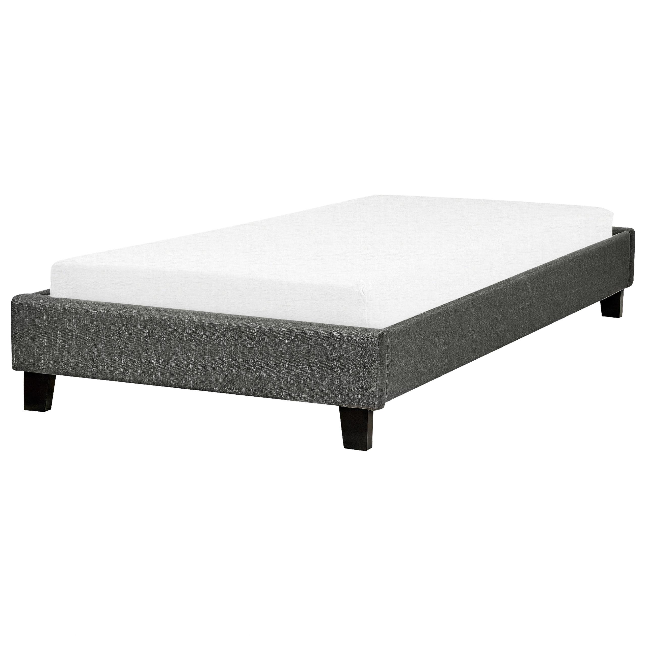 POLSTERBETT mit Lattenrost 90x200 cm Grau Roanne - Grau, Textil (90/200cm) - Beliani
