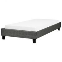 POLSTERBETT mit Lattenrost 90x200 cm Grau Roanne - Grau, Textil (90/200cm) - Beliani