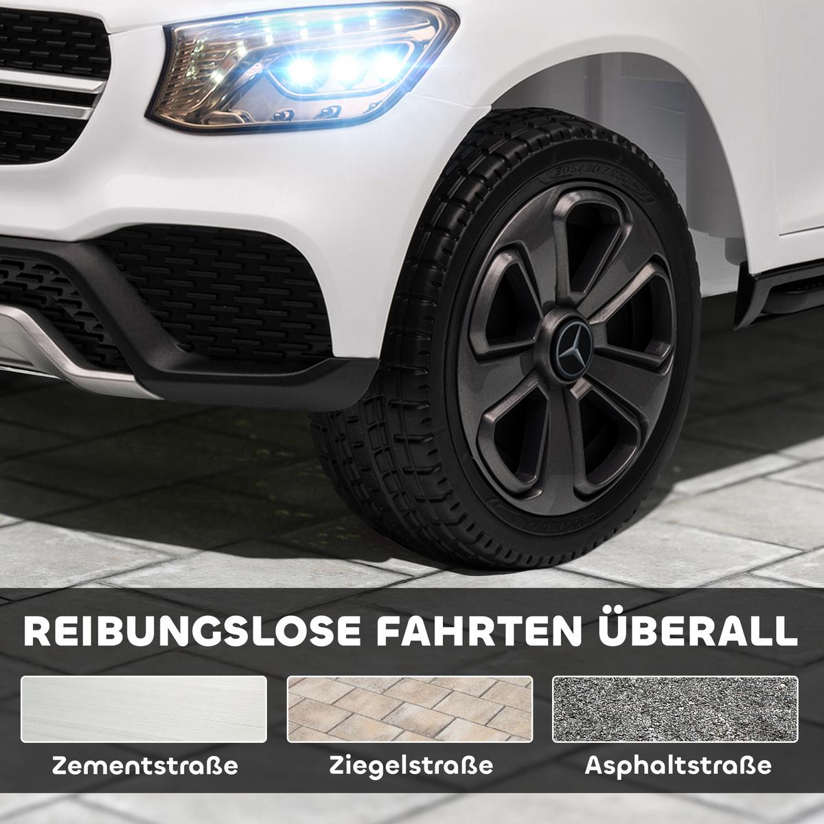 KINDER-ELEKTROAUTO Kunststoff Metall Weiß - Weiß, Kunststoff (105/68/50cm) - AIYAPLAY
