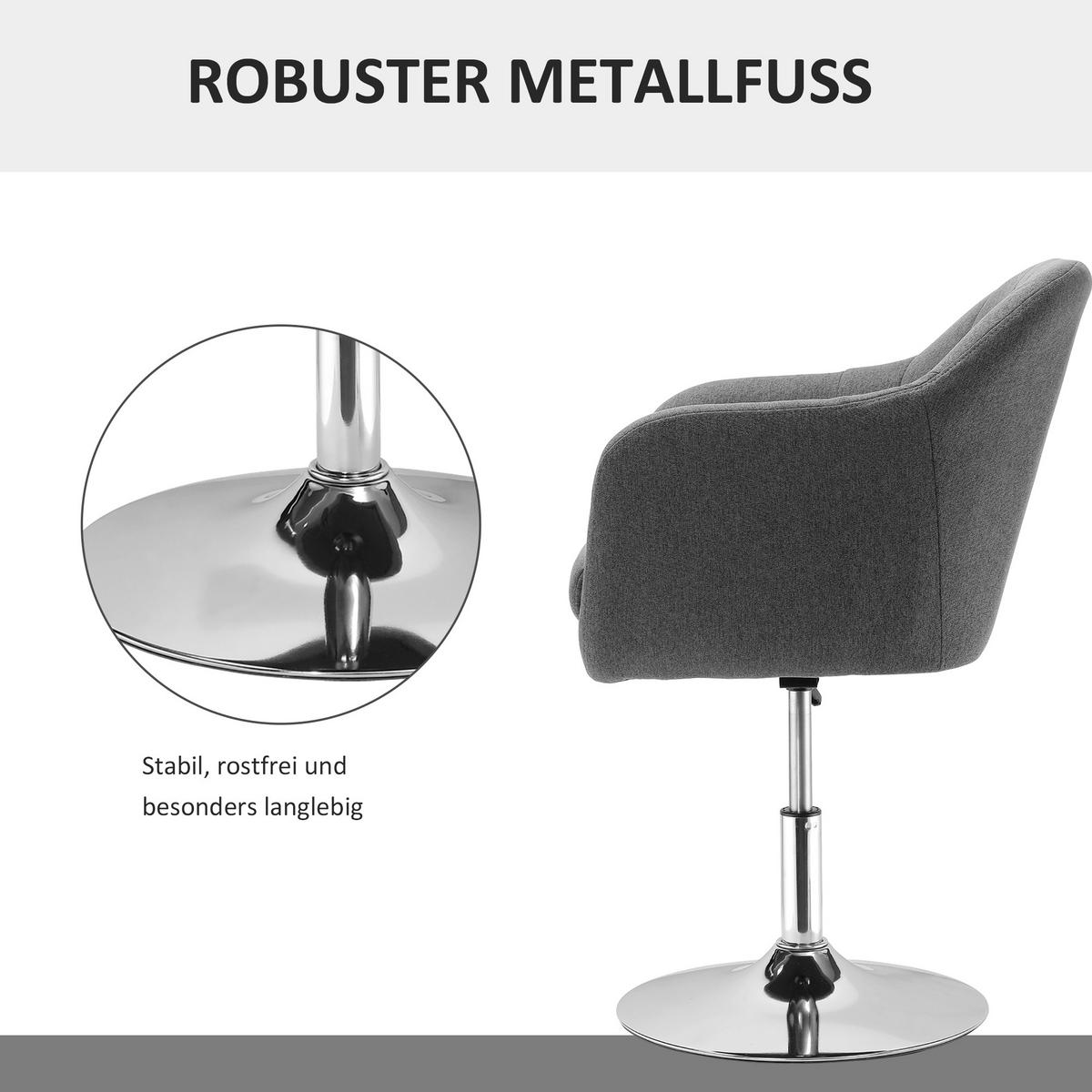 SESSEL Polyester Dunkelgrau - Dunkelgrau, Kunststoff (60/91/60cm) - HOMCOM