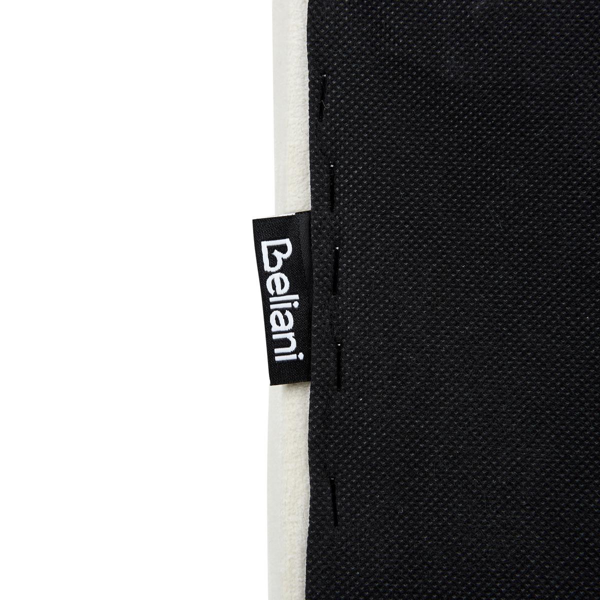 BETT mit Lattenrost 160/200 cm Cremeweiß Vincennes - Schwarz/Weiß, Textil (160/200cm) - Beliani
