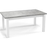 ESSTISCH Molly rechteckig ausziehbar, Grauer Beton 160-240/90/75 cm - Hellgrau/Weiß, Holz/Holzwerkstoff (90/240/75cm) - WFL GROUP