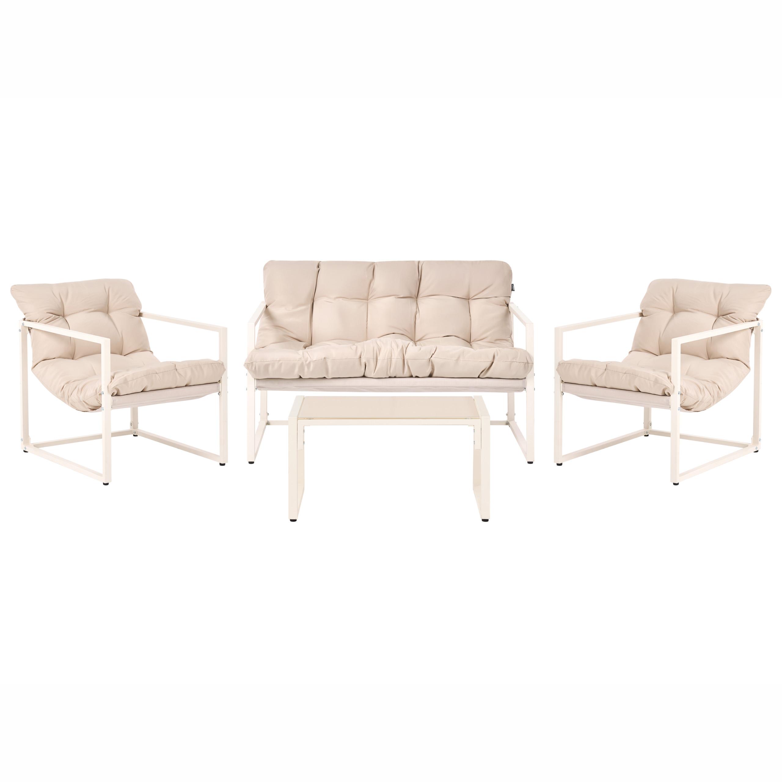LOUNGE-SET Beige Garda - Beige, Metall - Beliani