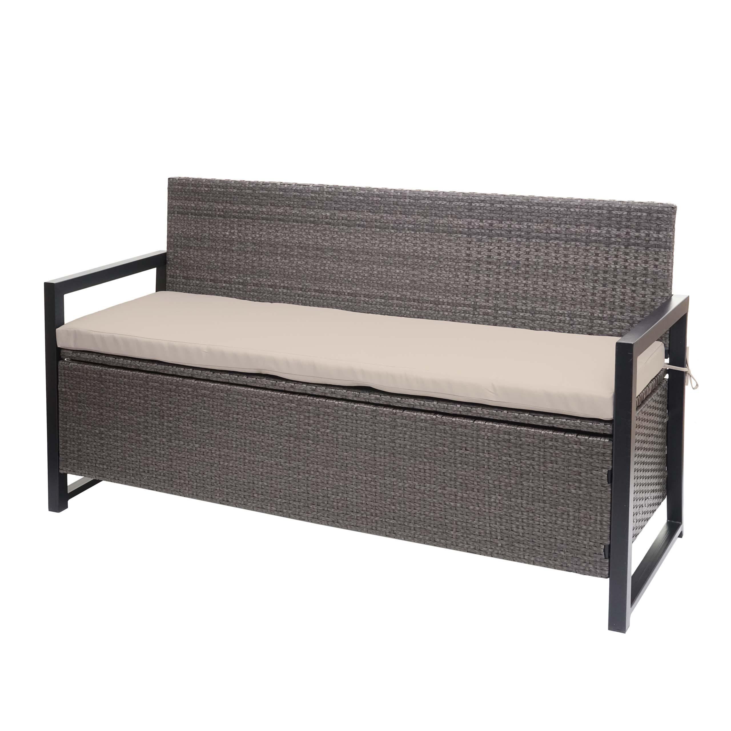 SITZBANK Grau, Beige - Beige/Grau, Kunststoff (164/87/57cm) - MCW