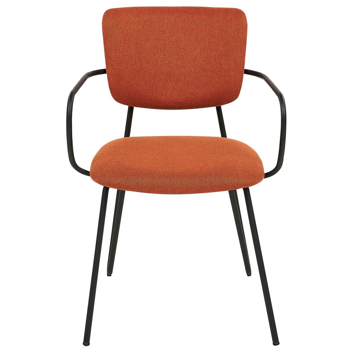ESSZIMMERSTUHL 2er-Set Polsterbezug Orange Elko - Orange, Textil/Metall (45/80/54cm) - Beliani