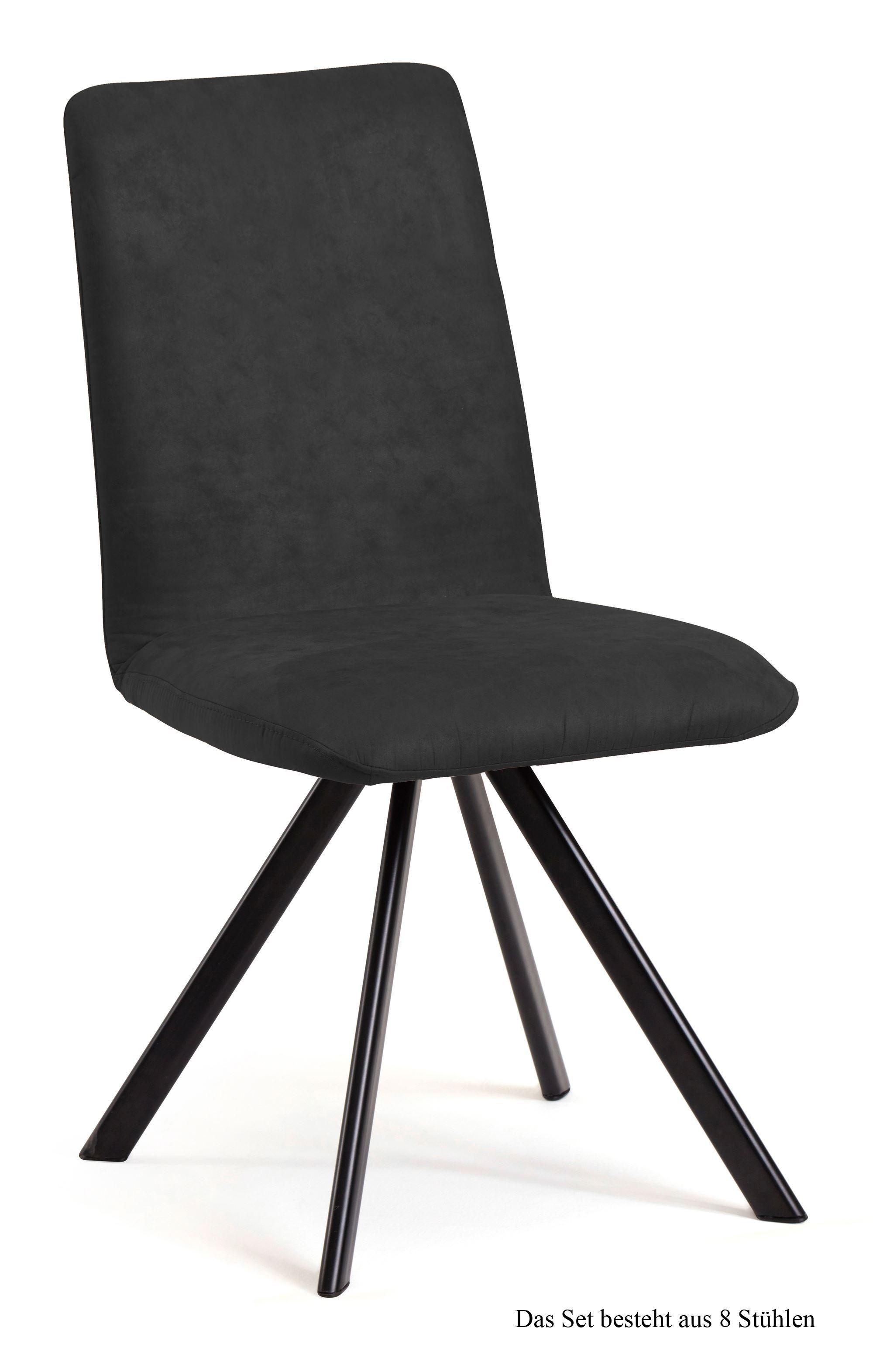ESSZIMMERSTUHL drehbar (8er-Set) Denny 47x92x60 Schwarz/Anthrazit - Anthrazit/Schwarz, Kunststoff (60/92/47cm) - 58aufmkessel