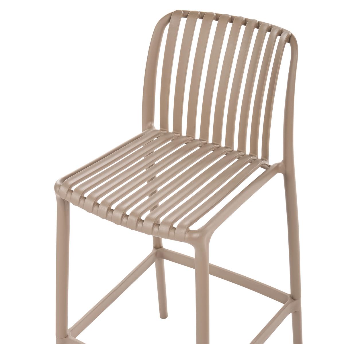 BARSTUHL 2er-Set Kunststoff Hellbraun Ariccia - Hellbraun/Braun, Kunststoff (49/104/53cm) - Beliani