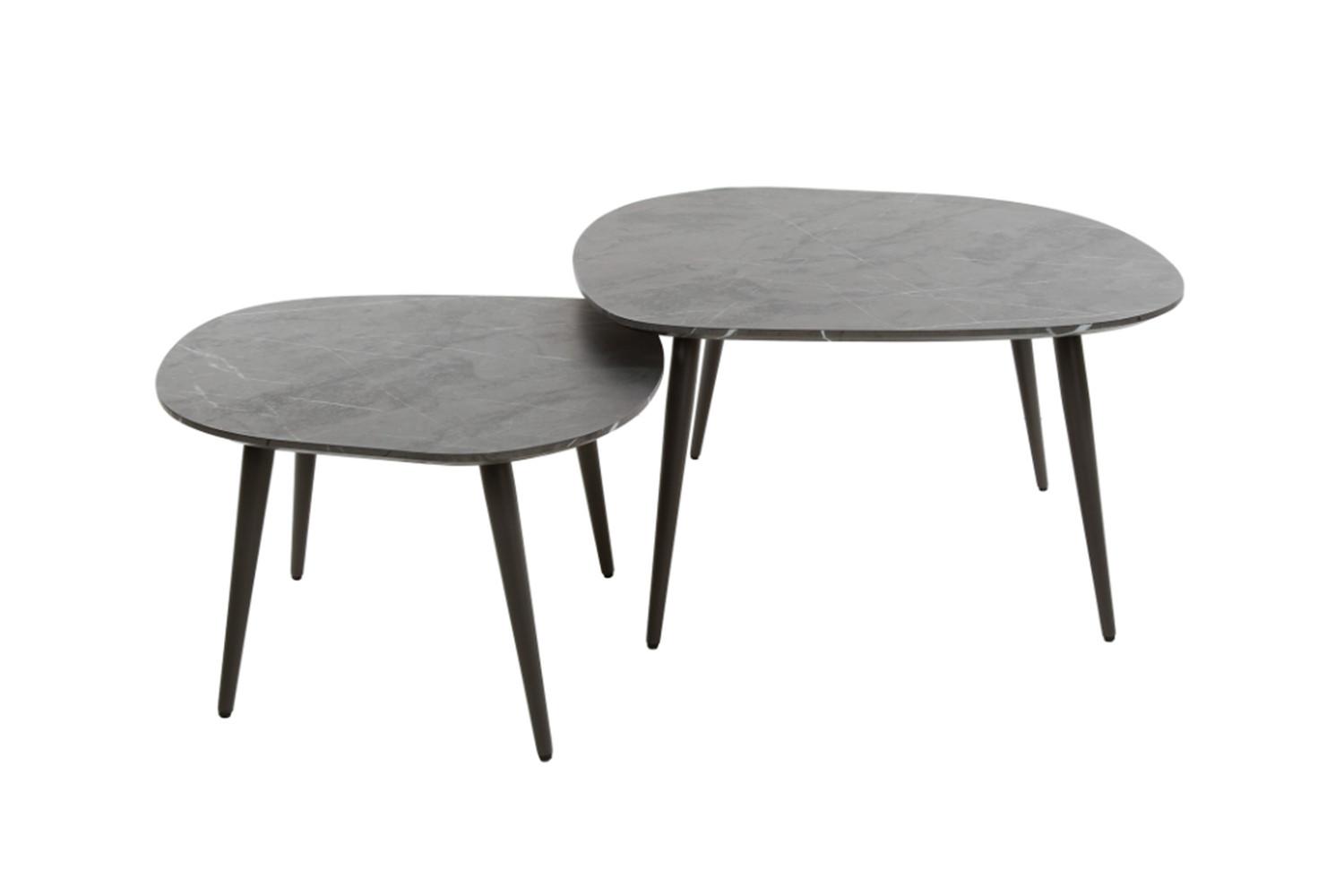 COUCHTISCH PARANA 2ER SET Schwarz Kunststoff - Schwarz, Kunststoff/Metall (79/85/40cm) - KAWOLA