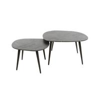 COUCHTISCH PARANA 2ER SET Schwarz Kunststoff - Schwarz, Kunststoff/Metall (79/85/40cm) - KAWOLA