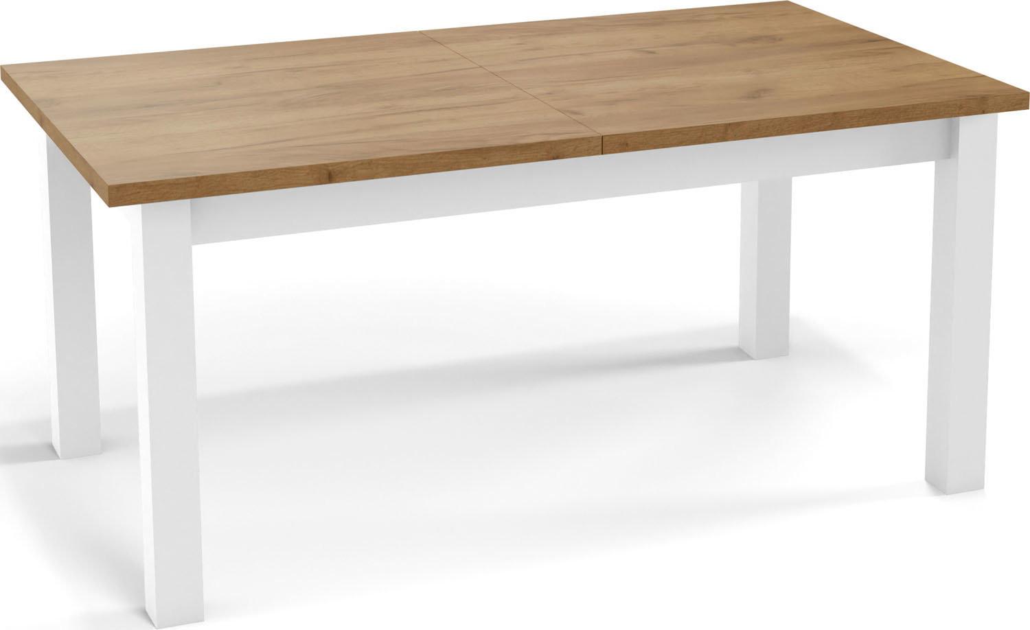 ESSTISCH Molly rechteckig ausziehbar, Wotan Eiche 160-240/90/75 cm - Eiche Wotan/Weiß, Holz/Holzwerkstoff (90/240/75cm) - WFL GROUP