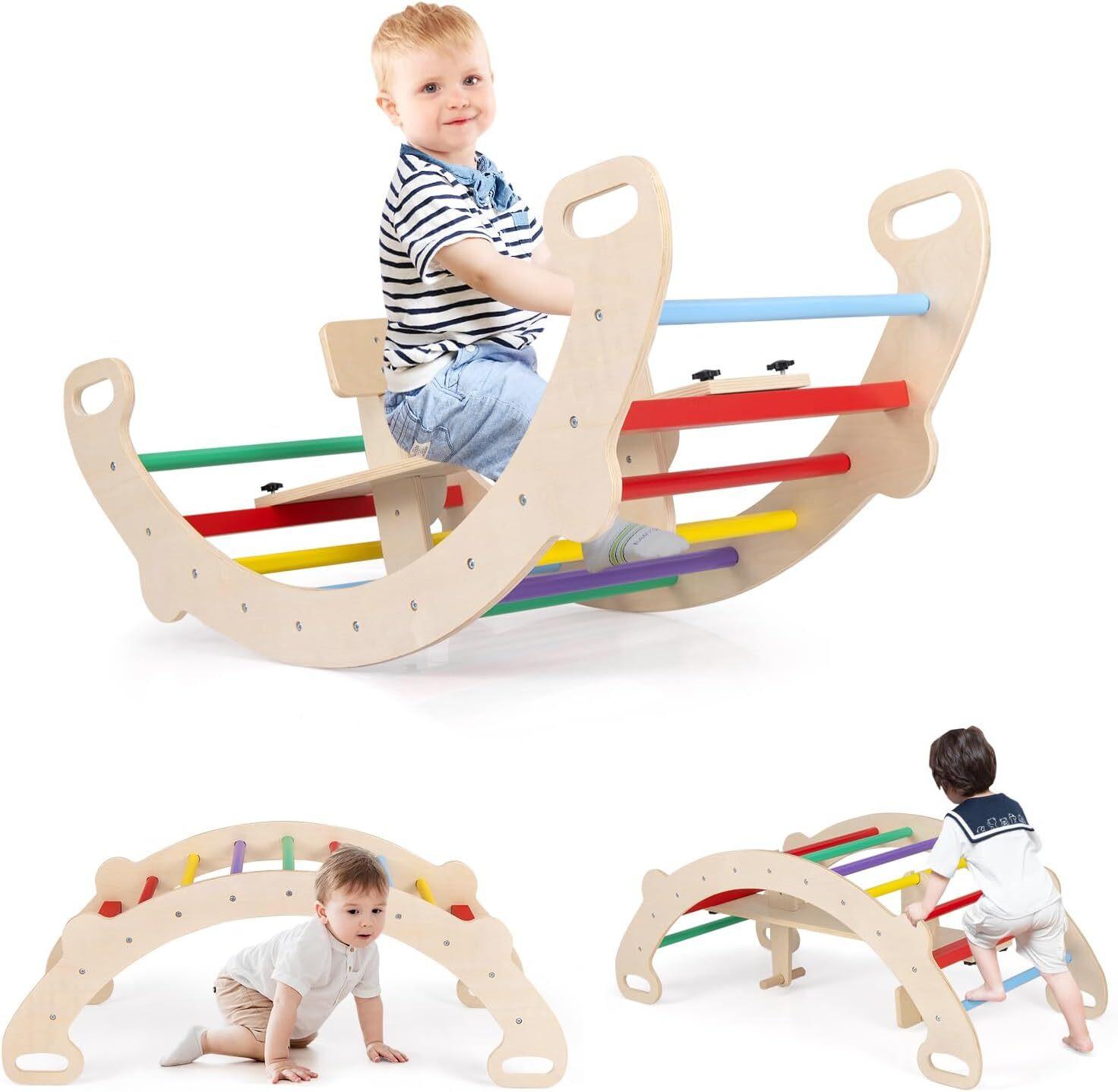 KLETTERSPIELZEUG 44cm Mehrfarbig - Multicolor, Holz (112/44/52cm) - COSTWAY