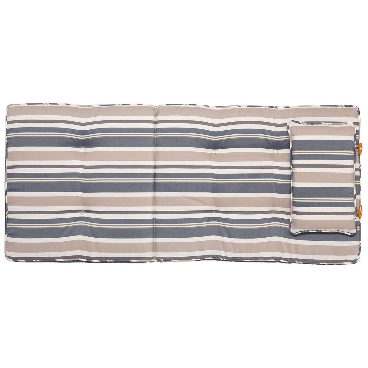 SESSELAUFLAGE Beige Maui - Blau/Beige, Textil (40/42/55cm) - Beliani