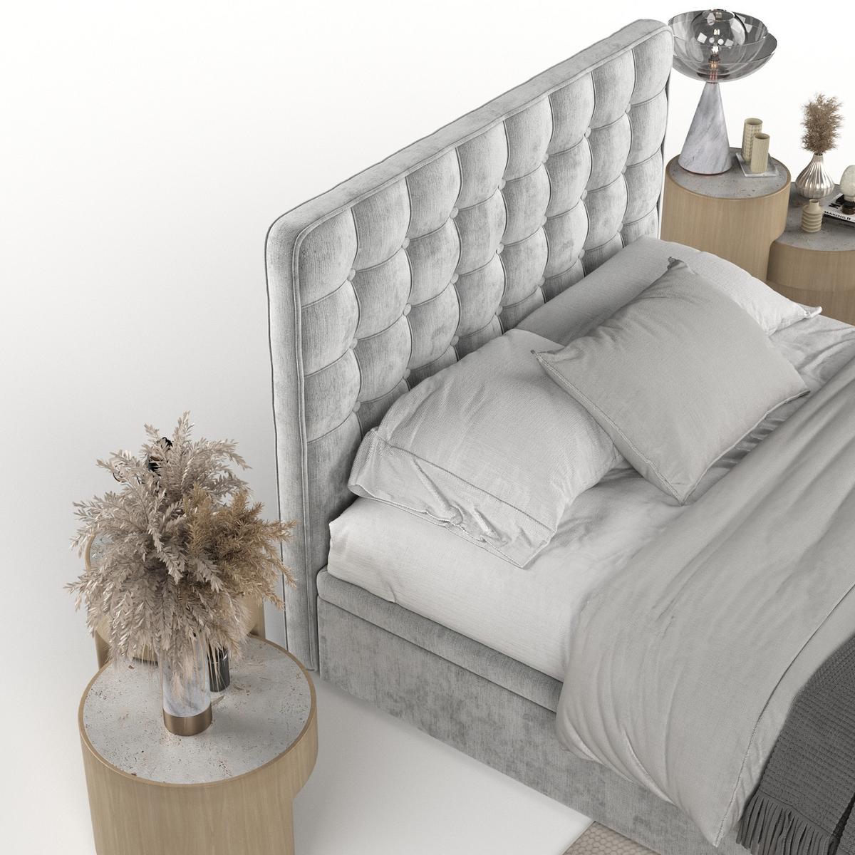 POLSTERBETT Celestia mit Stauraum 140/200 cm Hellgrau im Lotta Stoff - Hellgrau/Schwarz, Holz/Holzwerkstoff (140/200cm) - AltaBeds
