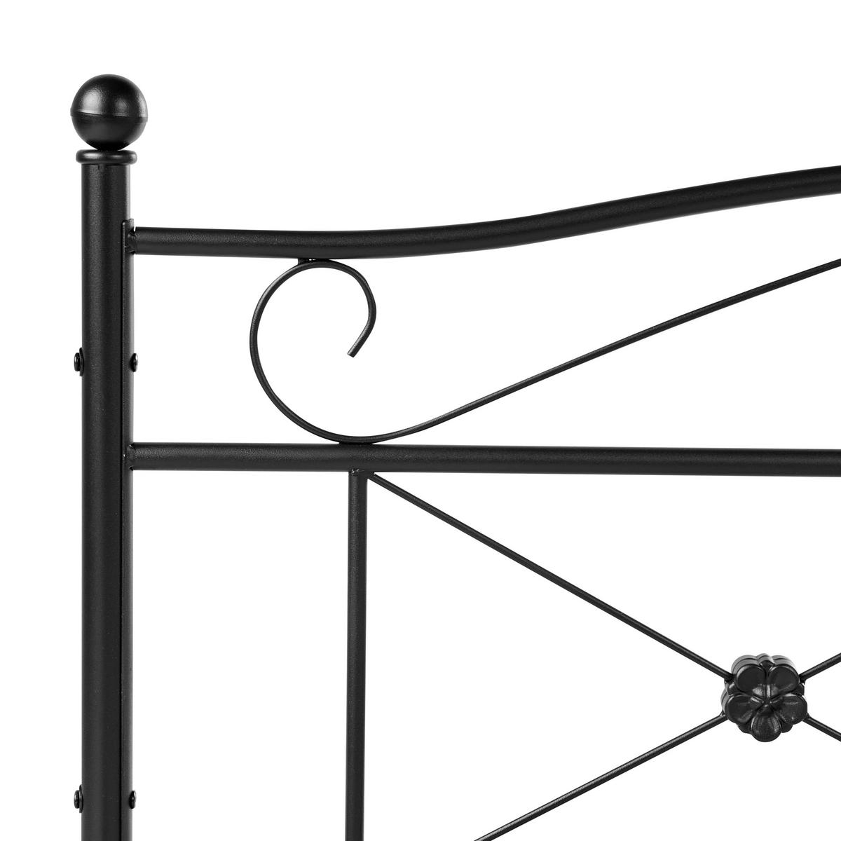 BETT mit Lattenrost 140/200 cm Stahl Schwarz Rodez - Schwarz, Metall (140/200cm) - Beliani