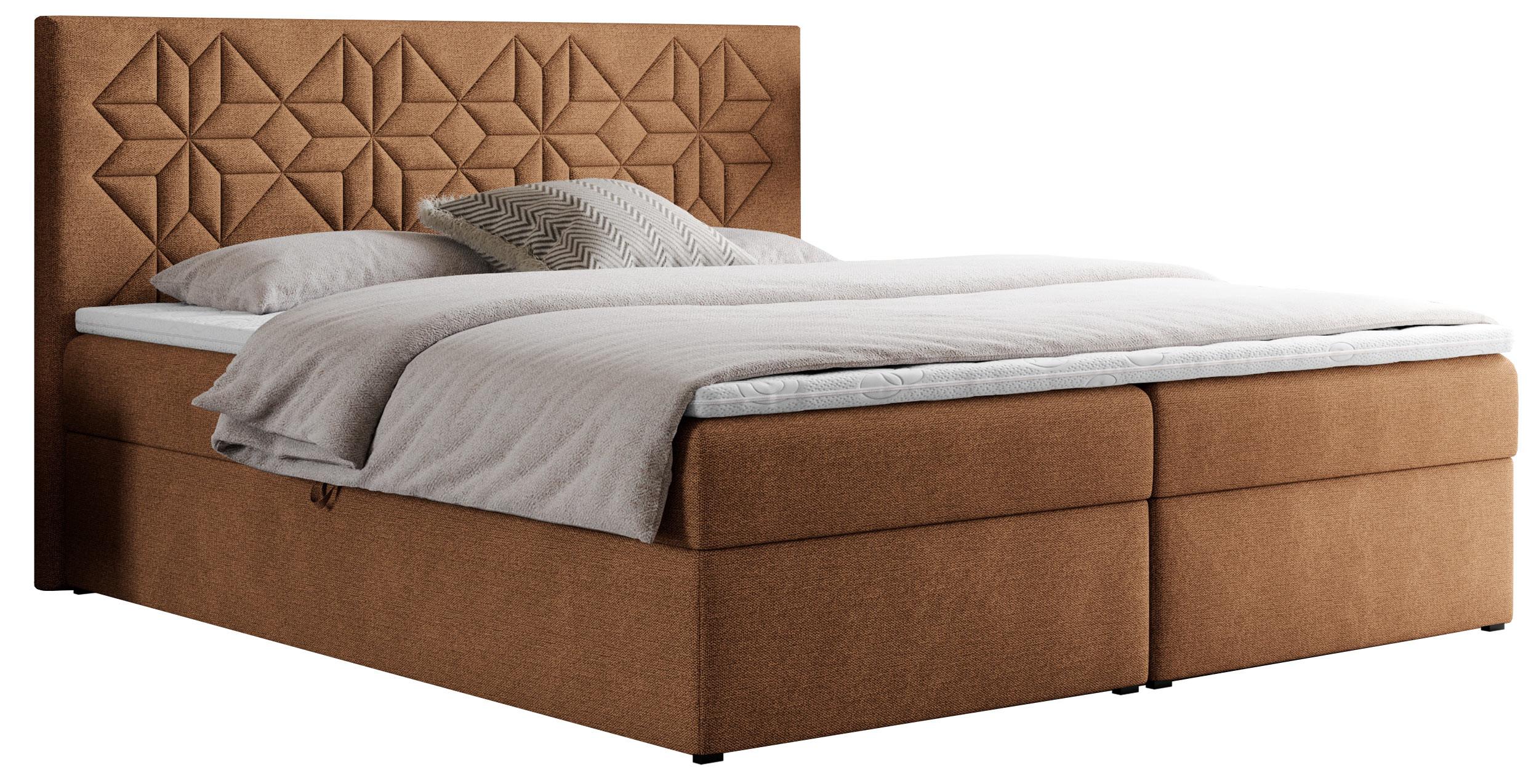 BOXBETT LEILA 120/200 Orange Struktur - H3 - Orange, Holz/Textil (120/200cm) - MKS