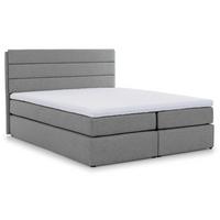 BOXBETT Sequoio 140/200 cm in Grau – mit Matratze und Topper - Schwarz/Grau, Holz/Holzwerkstoff (140/200cm) - AX Living