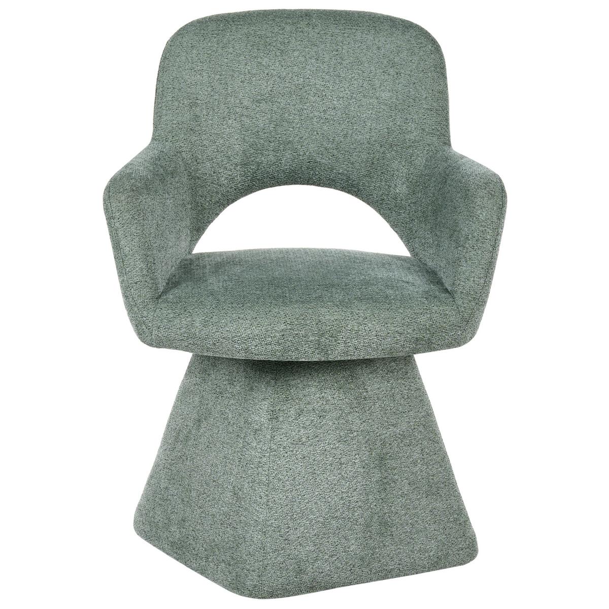ESSZIMMERSTUHL drehbar Stoff Dunkelgrün Vallby - Grün, Textil (64/87/64cm) - Beliani