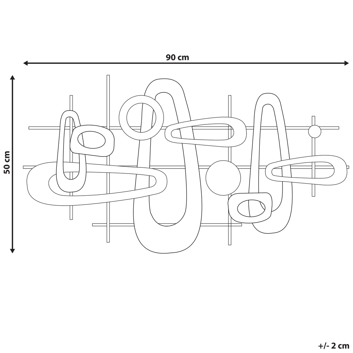 WANDDEKORATION Metall gold Manganese - Goldfarben, Metall (90/50/5cm) - Beliani