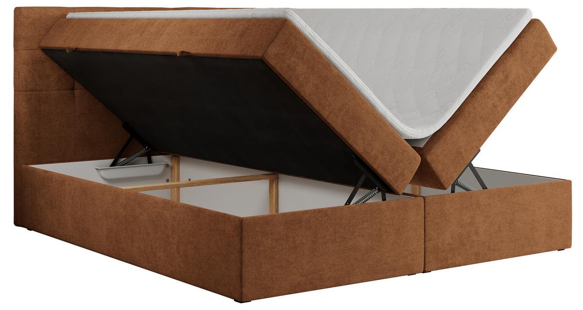 BOXBETT CENTO 140/200 Orange Strukture - H3 - Orange, Holz/Textil (140/200cm) - MKS