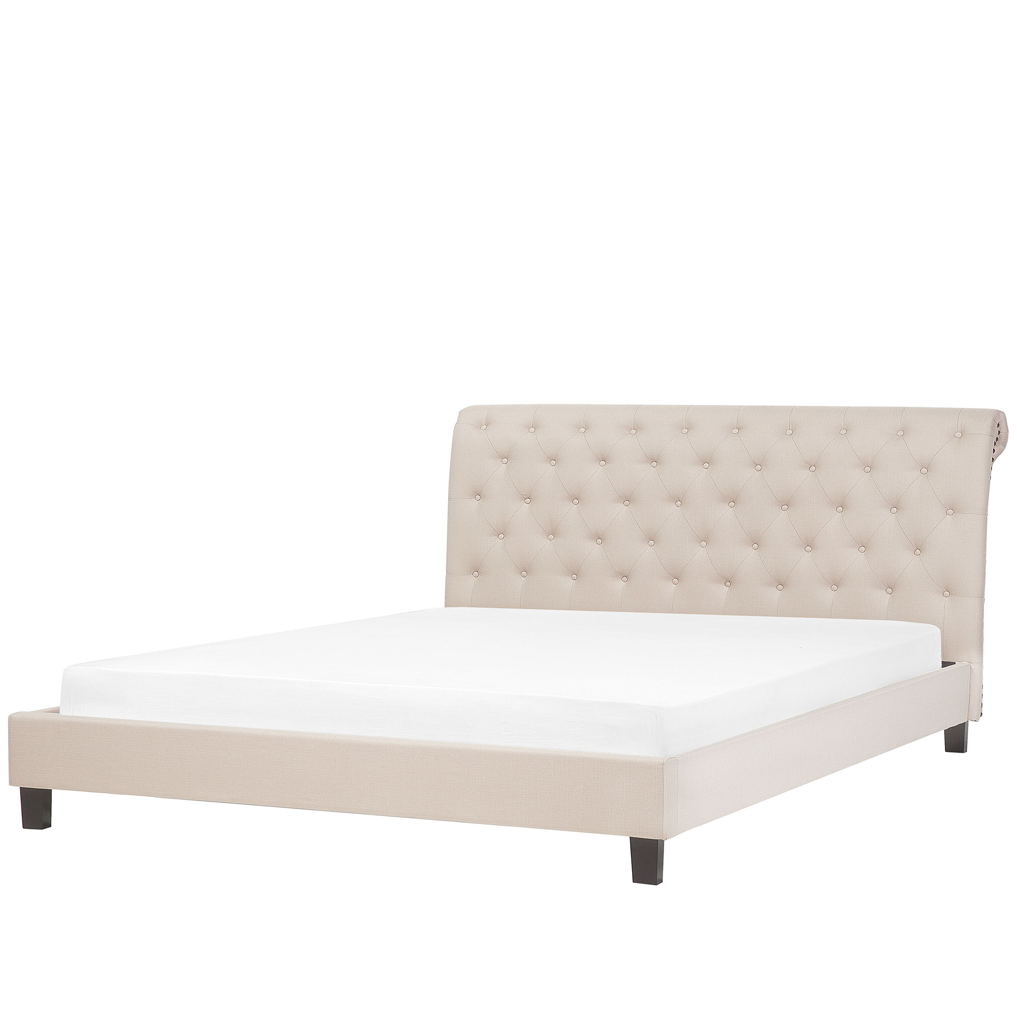 POLSTERBETT mit Lattenrost 180x200 cm Beige Reims - Beige, Textil (180/200cm) - Beliani