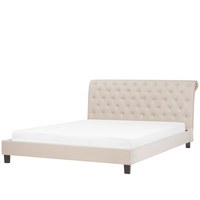 POLSTERBETT mit Lattenrost 180x200 cm Beige Reims - Beige, Textil (180/200cm) - Beliani