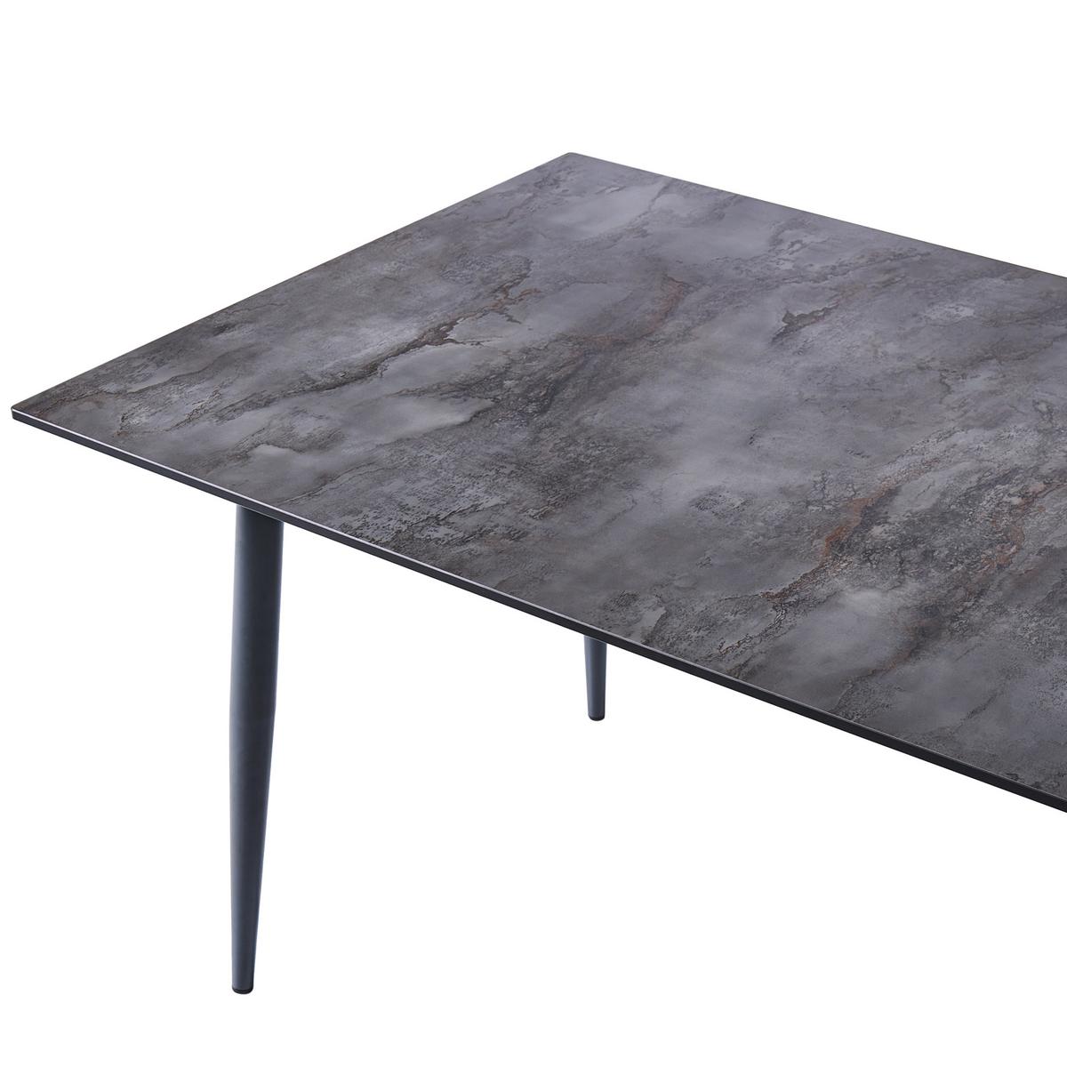 GARTENTISCH 180/90 cm Steinoptik Grau Tolentino - Dunkelgrau, Kunststoff (180/90/75cm) - Beliani