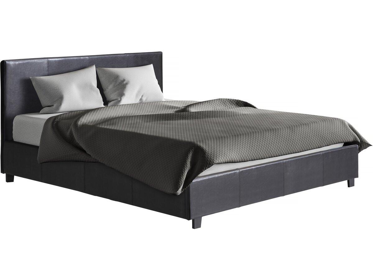 BETT carla Schwarz - Schwarz, Textil (200/160cm) - Habitat Garten