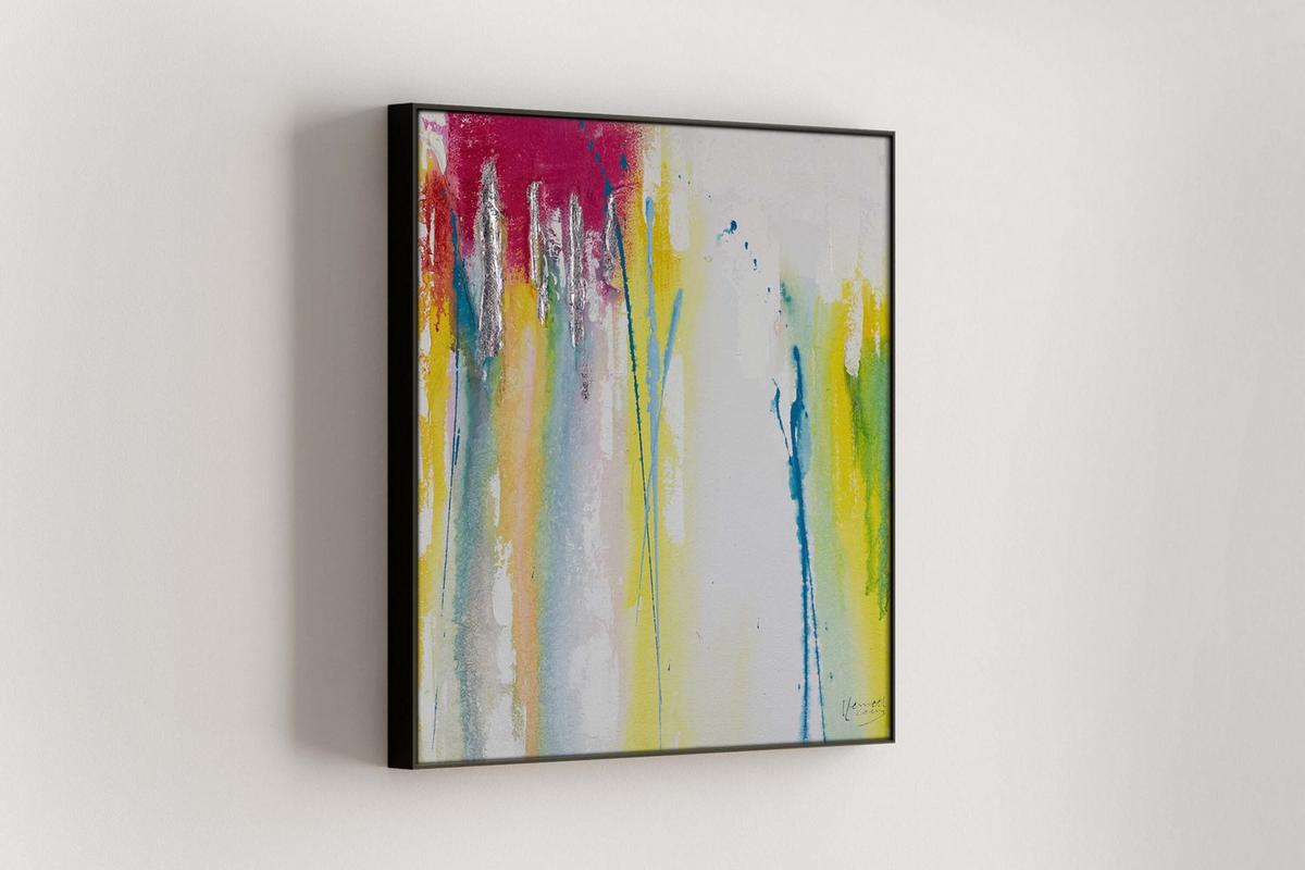 ACRYLBILD HANDGEMALT 50/50 cm - Multicolor, Holz/Textil (50/50cm) - KUNSTLOFT