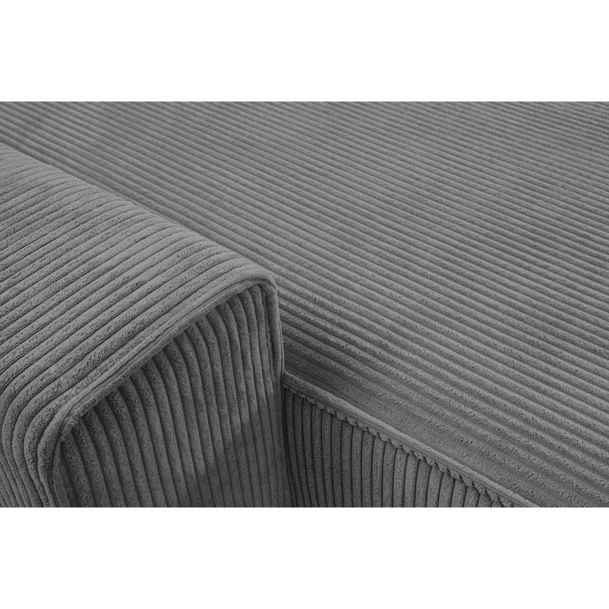 WOHNLANDSCHAFT Hektor U mit Schlaffunktion, 377 cm, grau - Schwarz/Grau, Kunststoff/Textil (377/94/152cm) - Beautysofa