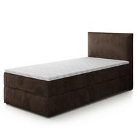 BOXBETT PELLIO 100x200 cm mit Matratze und Topper - Braun - Braun, Holz (100/200cm) - MASSENO