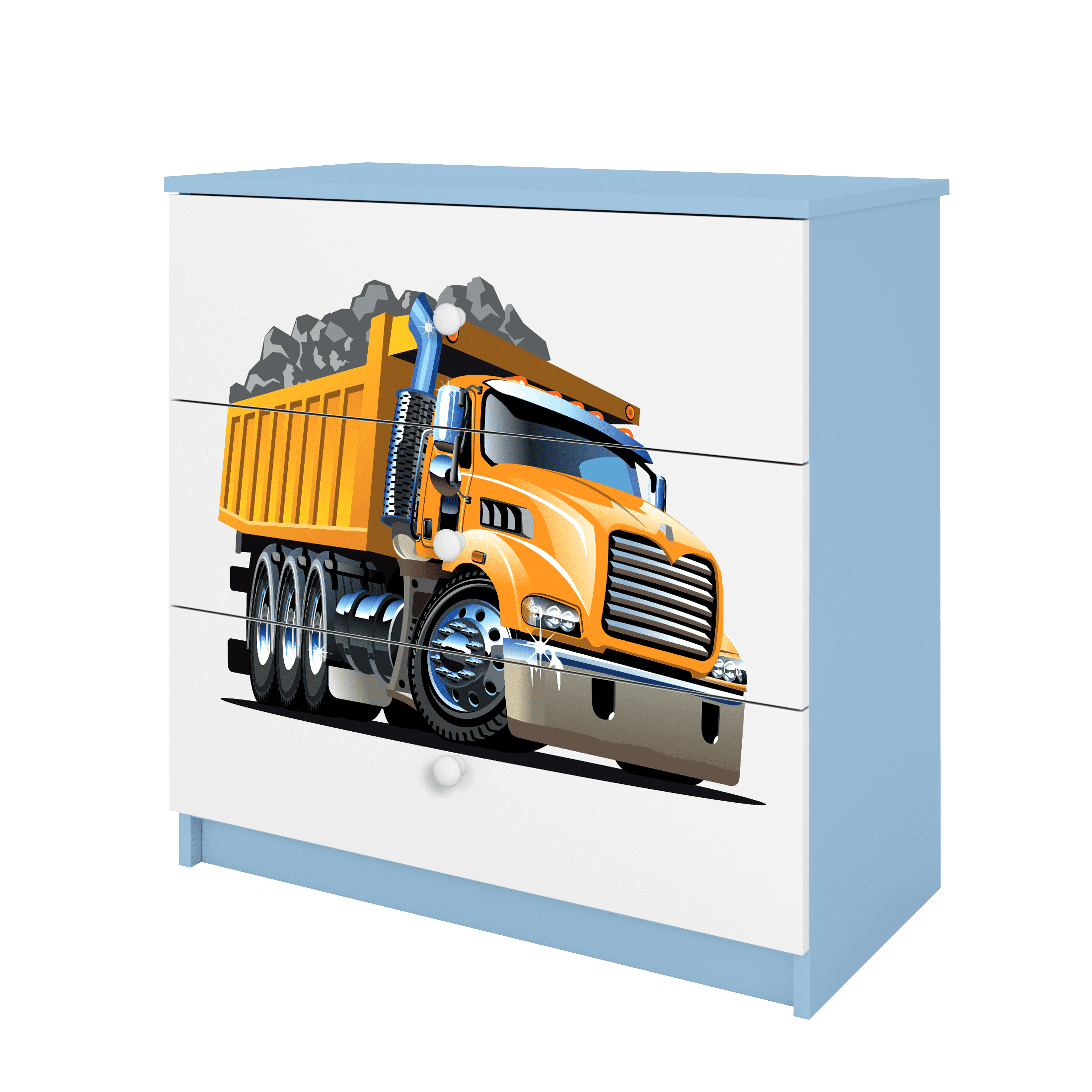 KOMMODE Babydreams Lastwagen 81/81/41 - Blau, Holzwerkstoff (81/81/41cm) - RAUMHIRSCH FURNITURE