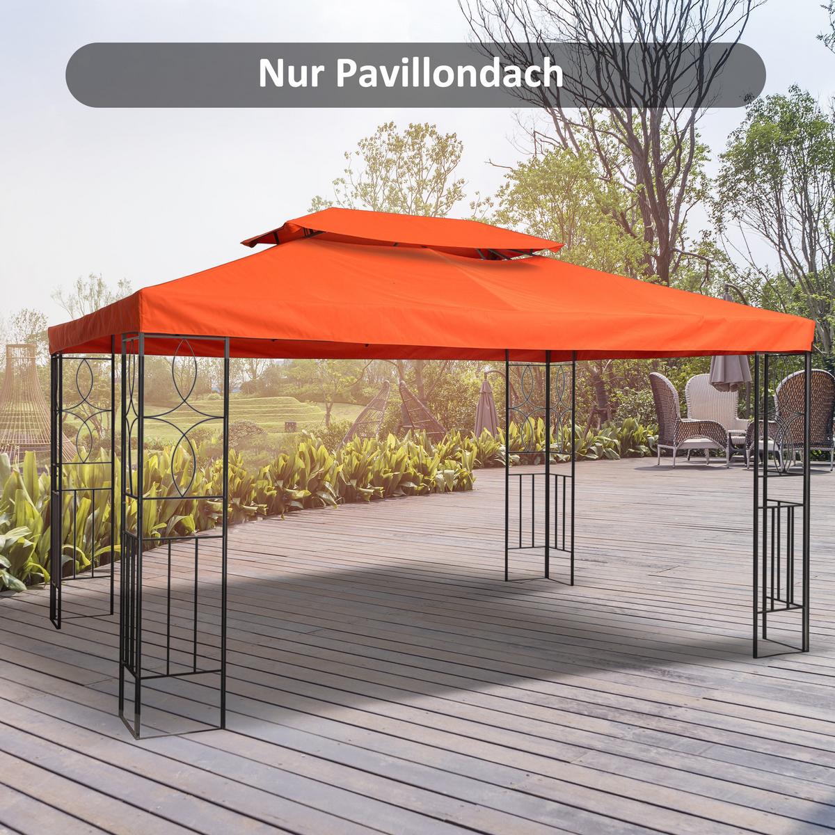 PAVILLONDACH, Polyester, Rostrot - Rot, Kunststoff (400/20/300cm) - Outsunny