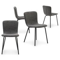 ESSZIMMERSTÜHLE AUDREY 4er-Set schwarz - Schwarz, Textil (43/80/50cm) - IDIMEX
