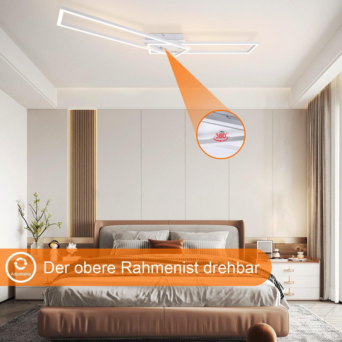 LED-DECKENLEUCHTE Ludwigslust 102.5/18.5/7.5 cm - Weiß, Metall (102.5/18.5/7.5cm) - Nettlife