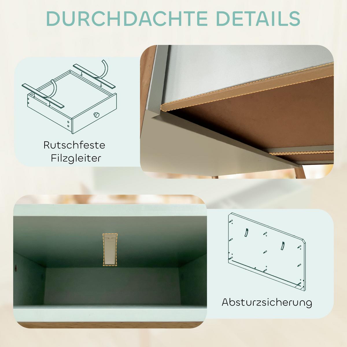 KINDERTISCH MDF Kiefernholz Grün - Naturfarben/Grün, Holz/Holzwerkstoff (52/105/90cm) - AIYAPLAY