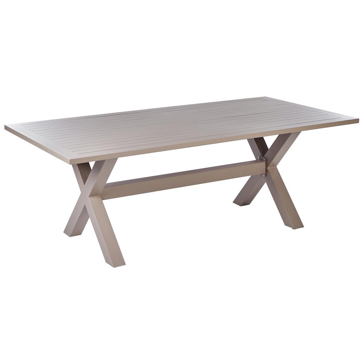 GARTENMÖBEL SET 6-Sitzer Aluminium taupe Cascais - Taupe, Kunststoff - Beliani