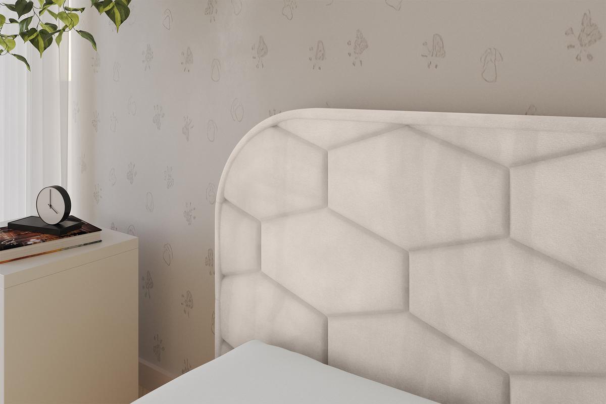 EINZELLBETT Jugendbett mit Bettkasten und Matratze H3/H4, Rechts - JAXY 80x200 Beige - Sandfarben, Holzwerkstoff/Textil (80/200cm) - ALTDECOR