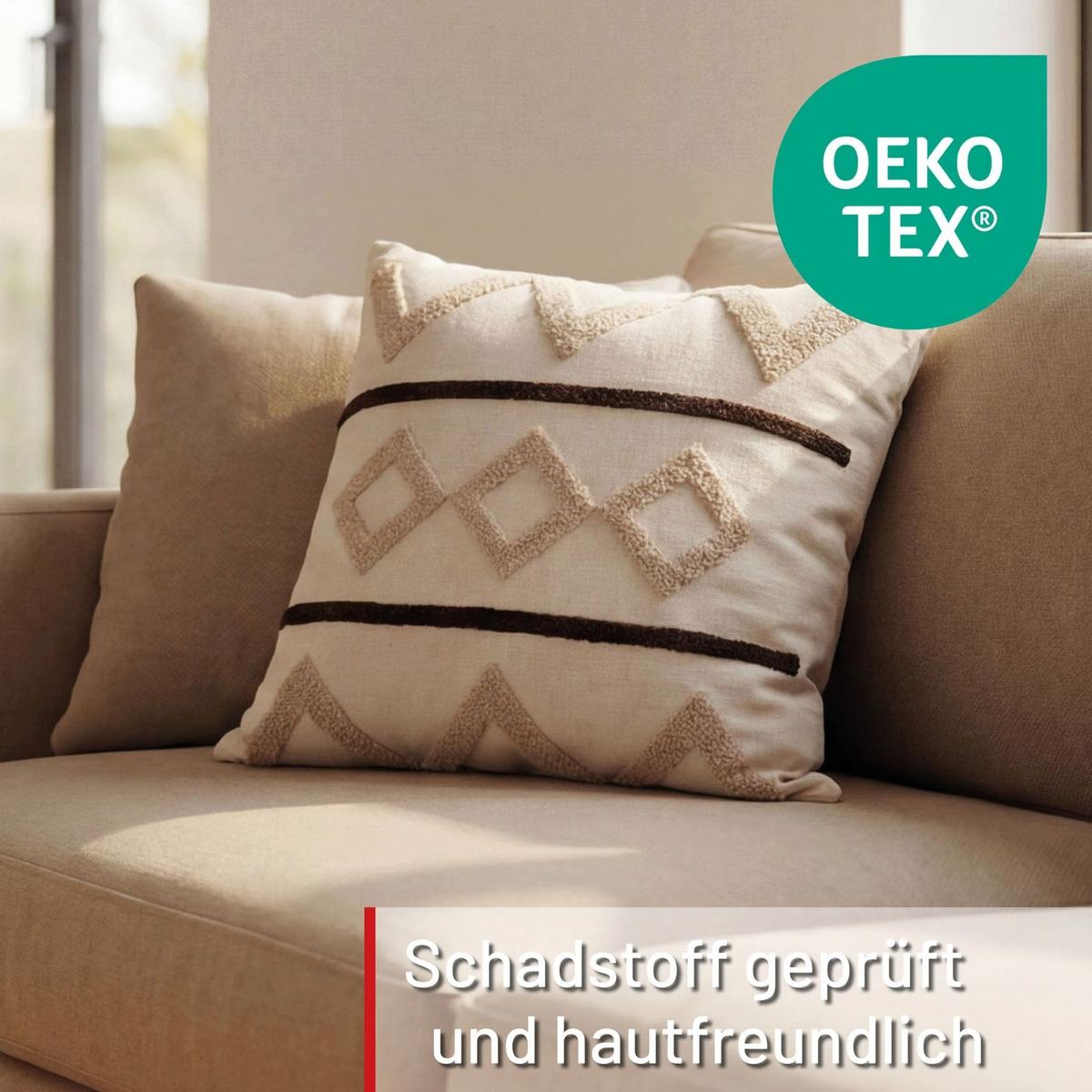 DEKOKISSEN Tribal Pattern Beige 45x45 cm mit Füllung - Beige/Multicolor, Textil (45/45cm) - Deco-Raum
