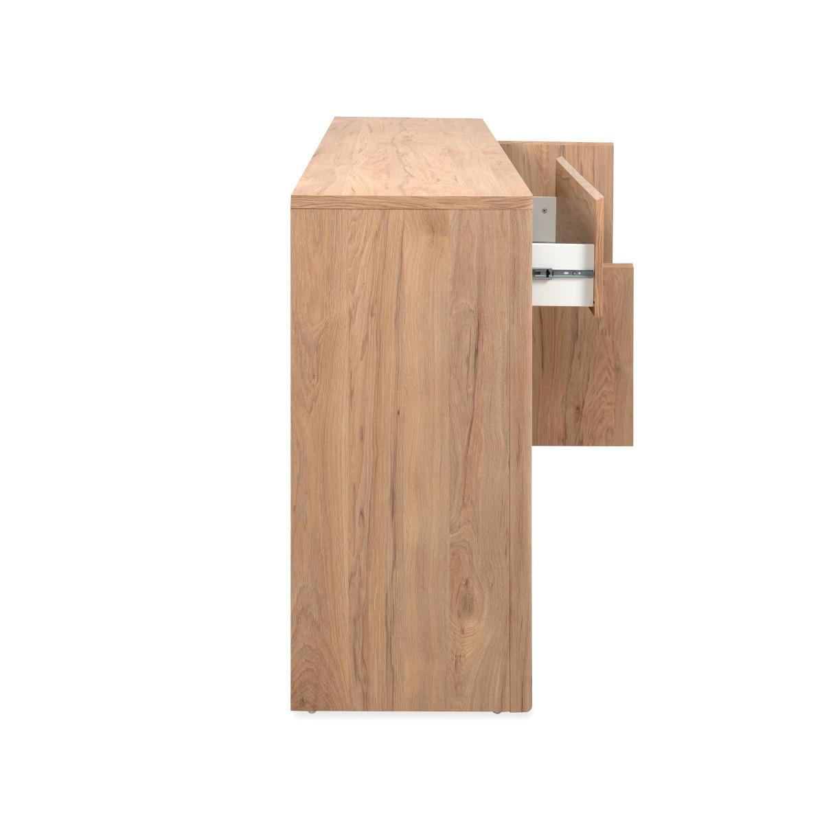 SIDEBOARD 4 Türen 1 Schublade Holzoptik 40/86/165 cm - Eschefarben, Holzwerkstoff (40/86/48cm) - Calicosy