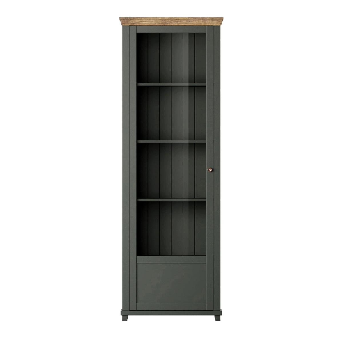 VITRINE Martin Grün und Holz - Grün, Holzwerkstoff (71/200/42cm) - Petits-meubles